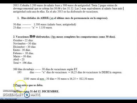 Cómo se calculan las vacaciones no disfrutadas en un finiquito