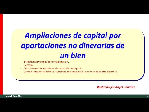 Contabilidad: Aportaciones no dinerarias en Sociedad Limitada.