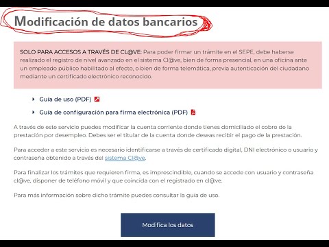 Cómo cambiar el número de cuenta en el SEPE
